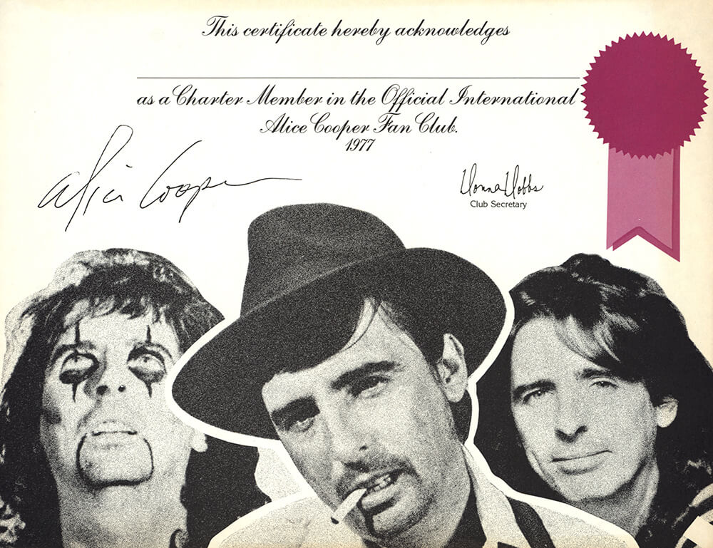 Fan Club Certificate (1977)