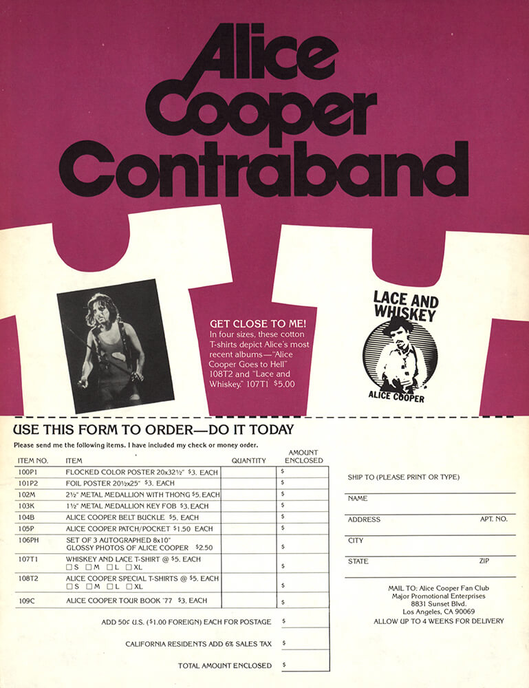 Fan Club Contraband Flyer (1977)